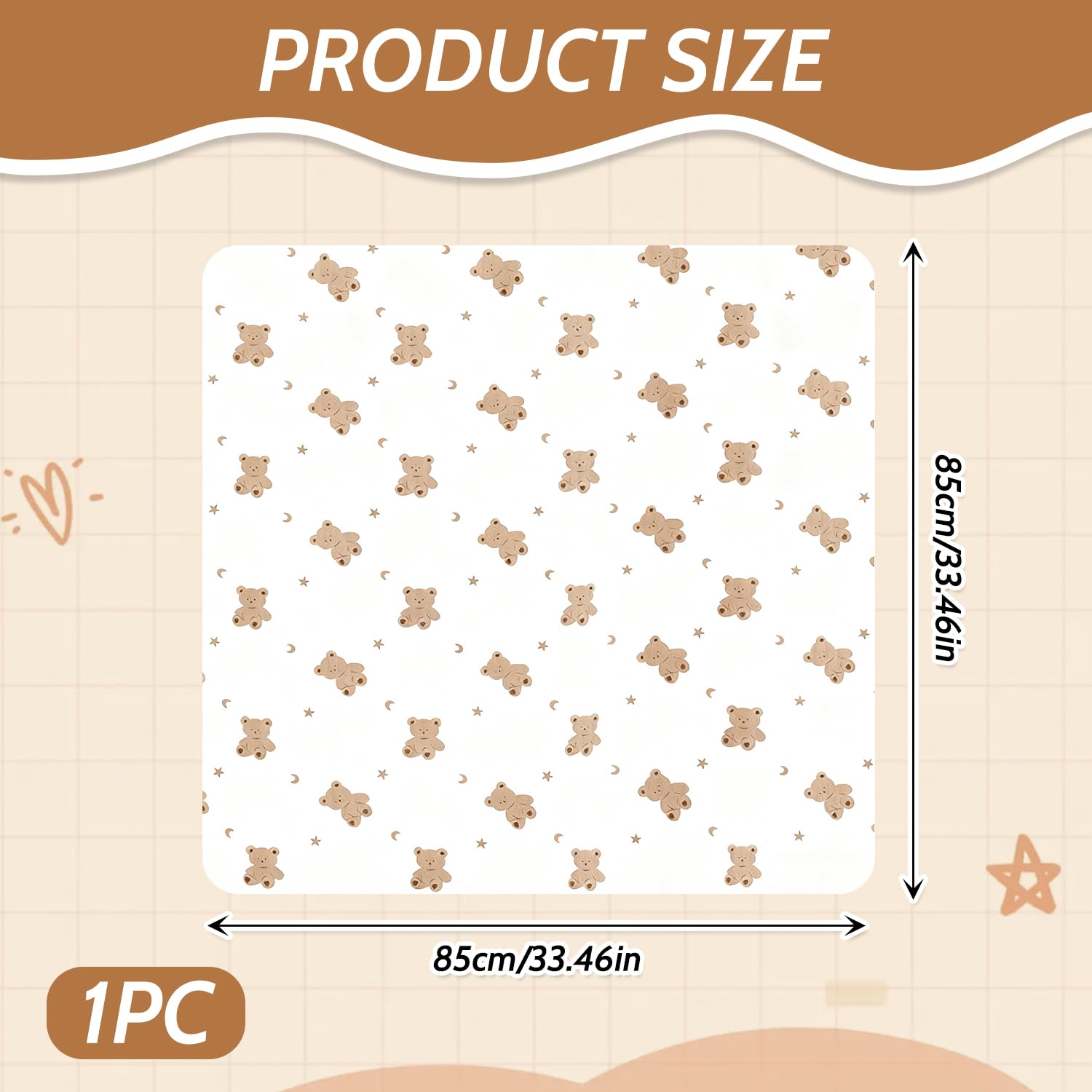 ELNX Muslin Cloths for Baby, White, 85x85cm - Image 2