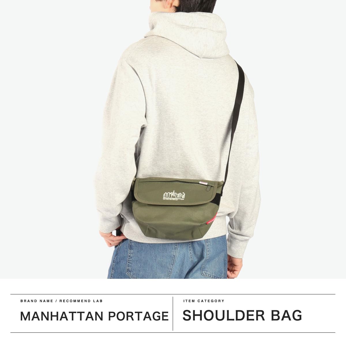 Manhattan Portage MP1603CNVS Casual Messenger Bag, Canvas, OLV, Authentic Official Product