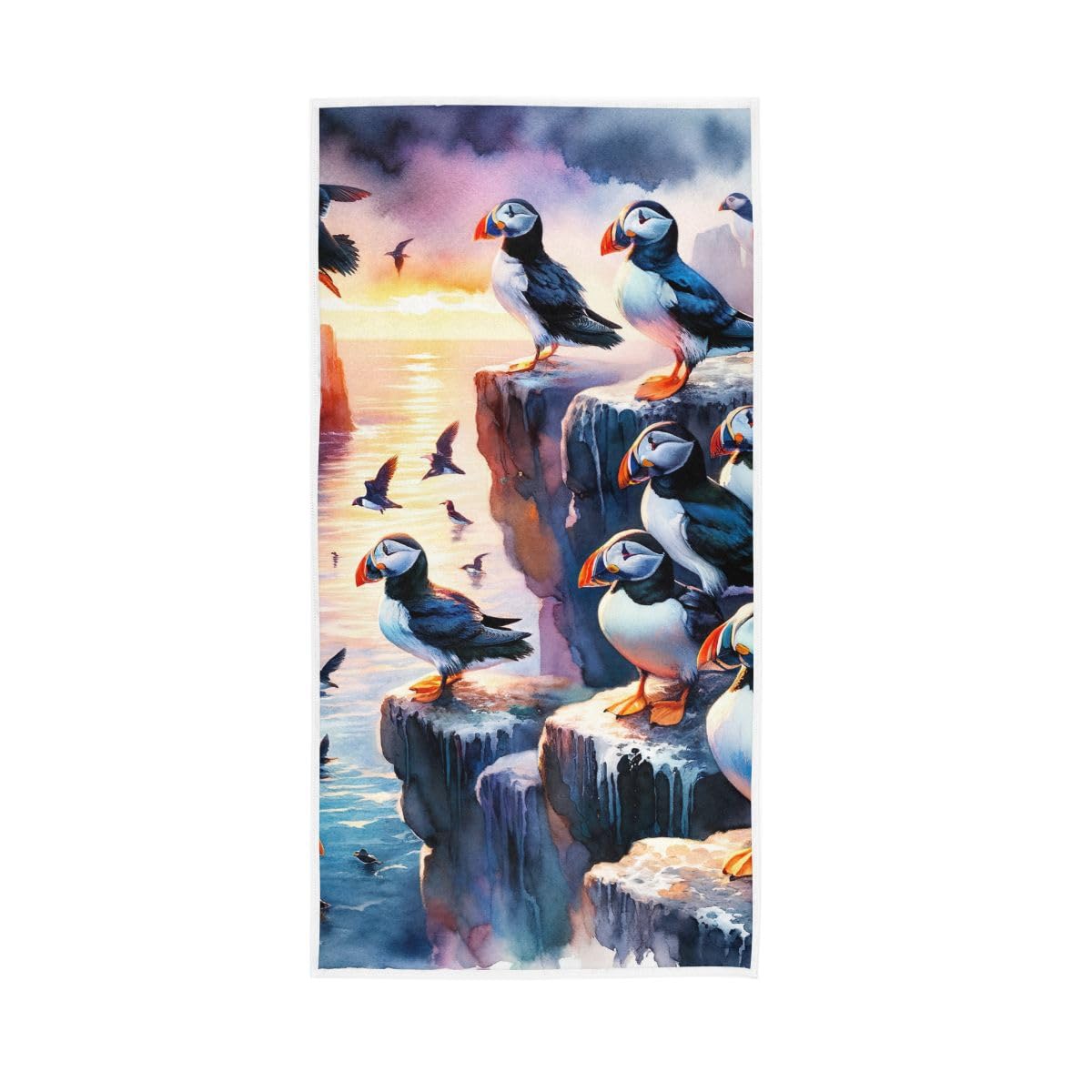 LSRCPD Watercolor Sea Parrot Hand Towels, 15 x 30 Inches, Soft Highly Absorbent Towels for Bathroom Gym Shower