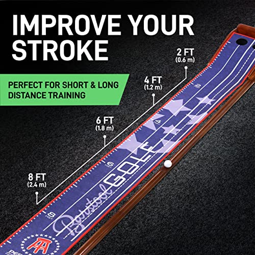 PERFECT PRACTICE Barstool Putting Mat - Indoor Golf Putting Green - Putting Matt for Indoors and Outdoors Practice - Golf Training Aid for Home & Office Use - Golf Accessories and Gifts for Men