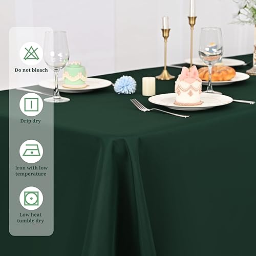 Miniatura 22 de Pesonlook Paquete de 4 manteles redondos blancos de 90 pulgadas, mantel de poliéster para mesas redondas, mantel lavable, resistente a las manchas