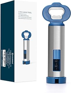 KITCHENDAO 3 in 1 Wine Bottle Opener Corkscrew with Foil Cutter, Beer Bottle Opener with Magnetic Cap Catcher, Works Easily Like Electric Opener, Wine Corkscrew, Gifts for Men and Women