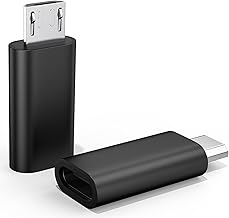 Amzpas 2PCS Micro USB to USB C Adapter Data Transfer Adapter for Galaxy S7/S7 Edge/S6/J7, LG G4, Hua Wei P10/ P9 Lite (Black)