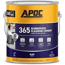 APOC 365 Eterna-Flash All Weather Rubberized Flashing & Roof Cement, 1 Gallon, Repair Splits, Seams, Cracks and Holes, Seal Chimneys, Vent Pipes, Downspouts & More
