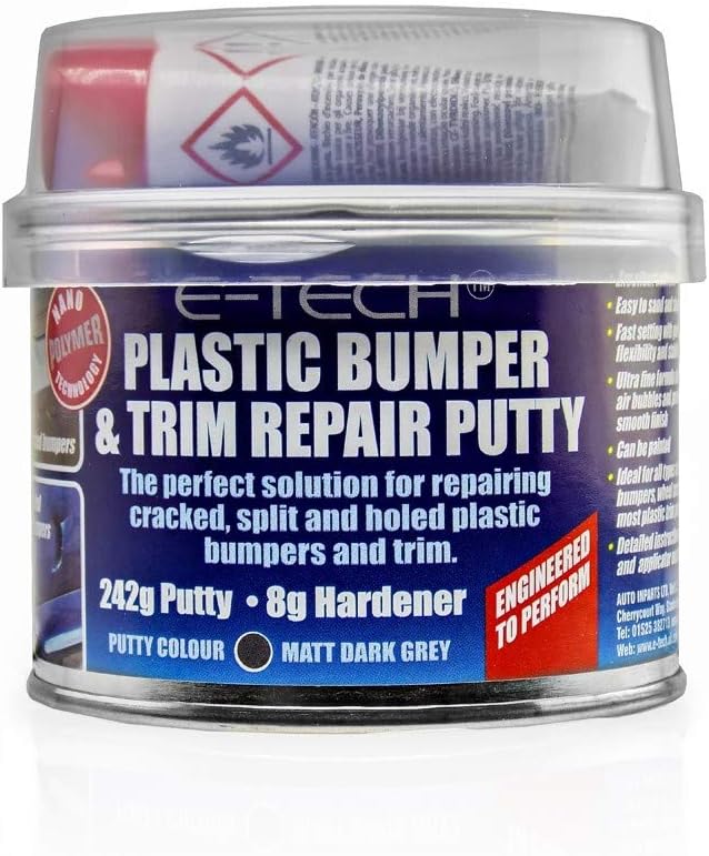 Car Smooth Finish Plastic Bumper and Trim Repair Putty (Perfect repair solution for cracked, split and holed plastic bumpers and trim)