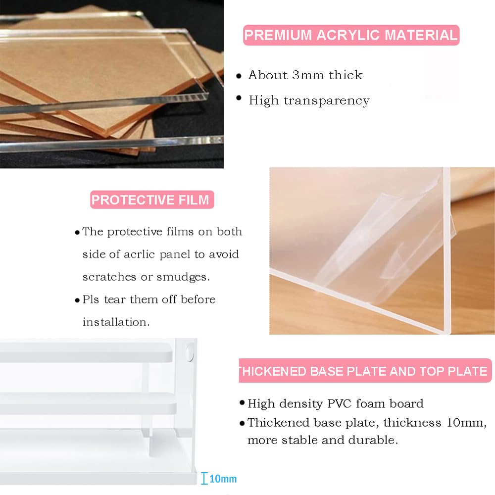 Vitrina de Acrílica Transparente, 3 Niveles Escaparate para Colección, Escaparate Funko Pop Expositor de Acrílico, Caja Vitrina de Acrílico Transparente para Figura Manga Amiibo, Blanco — view 4