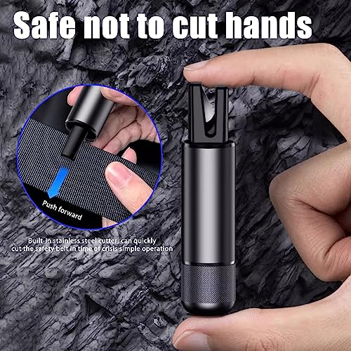 Fogfar 1 PC Portable Car Safety Hammer, 4.72\" x 3.14\" x 1.37\" Multifunctional Window Breaker Cutting Seat Belts, Escape Hammer, Window Breaker, Suitable for Most Car Models (Red) - Thumbnail 5