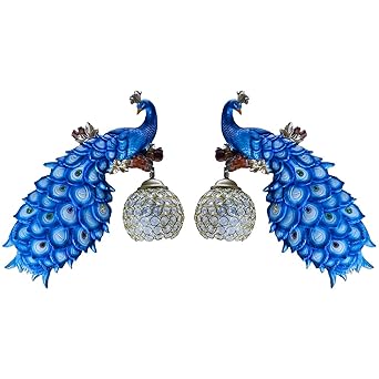 VALPRO PRODUCTS Antique Peacock LED Wall Lamps (Multicolour, 100W)(Resin;Wood)