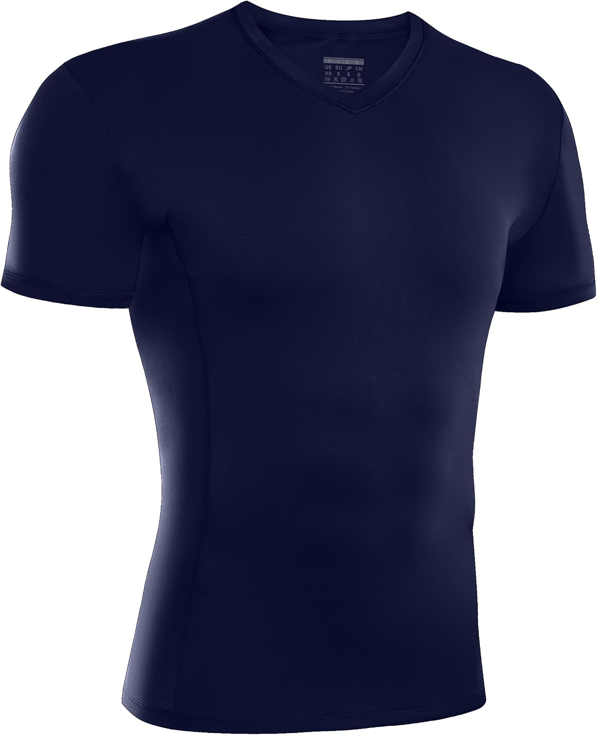 Compression Shirts for Men V Neck Short Sleeve, Quick Dry Athletic Tops Undershirt for Workout Running