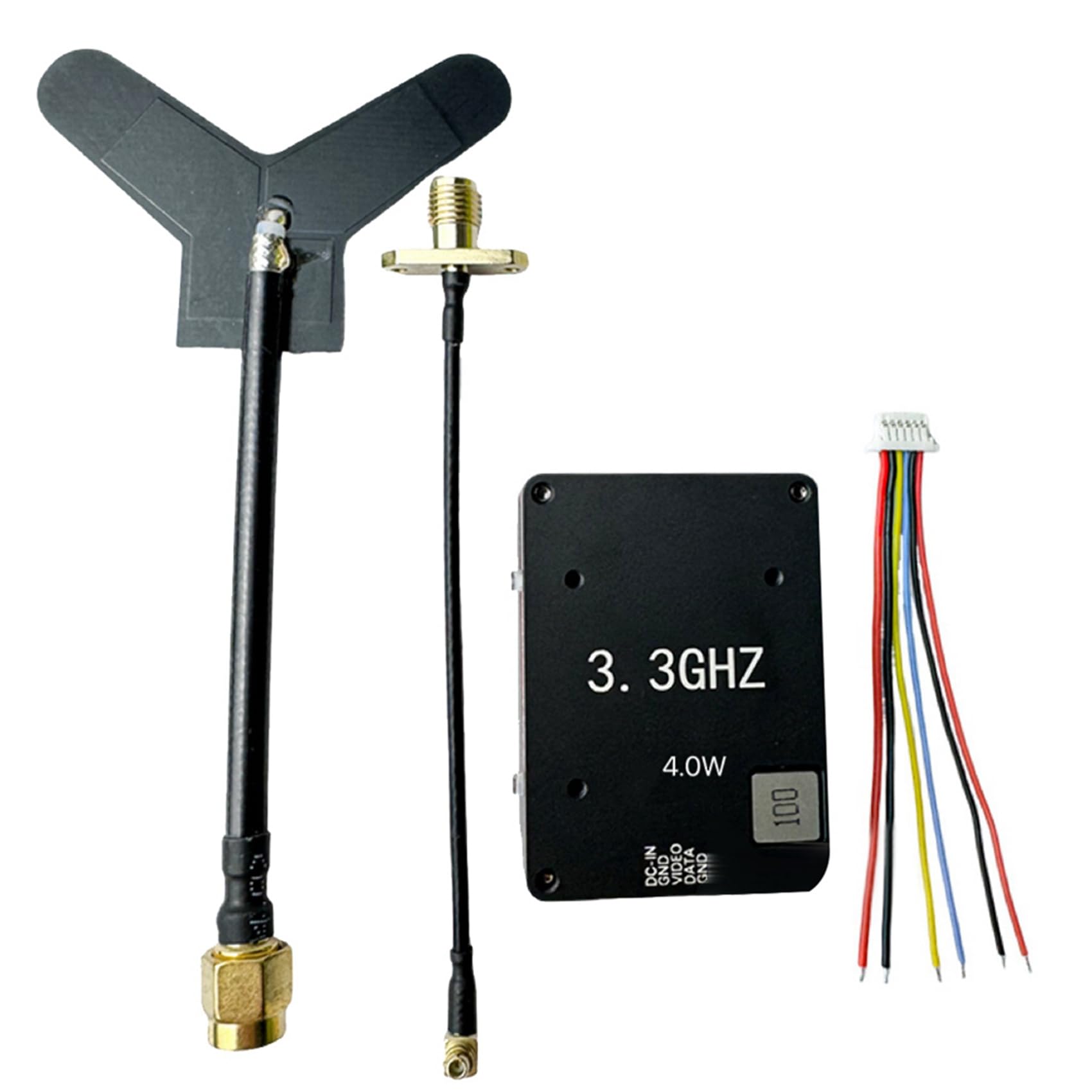 5X Trasmettitore Audio Video FPV VTX 16 Canali FPV 3,3 GHz 4 W DC7 V-36 V Pal/NTSC per Drone RC FPV A Lungo Raggio