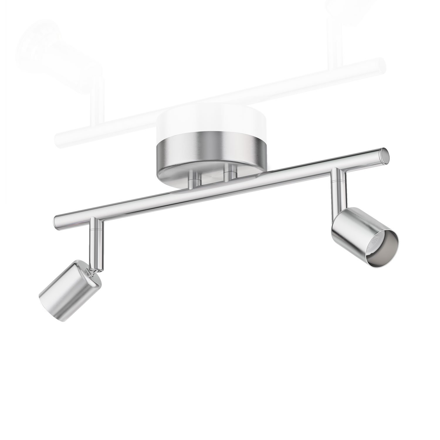 ledscom.de Deckenleuchte LUNARA, 2-flammig, edelstahl matt, 2x GU10 max. 25W