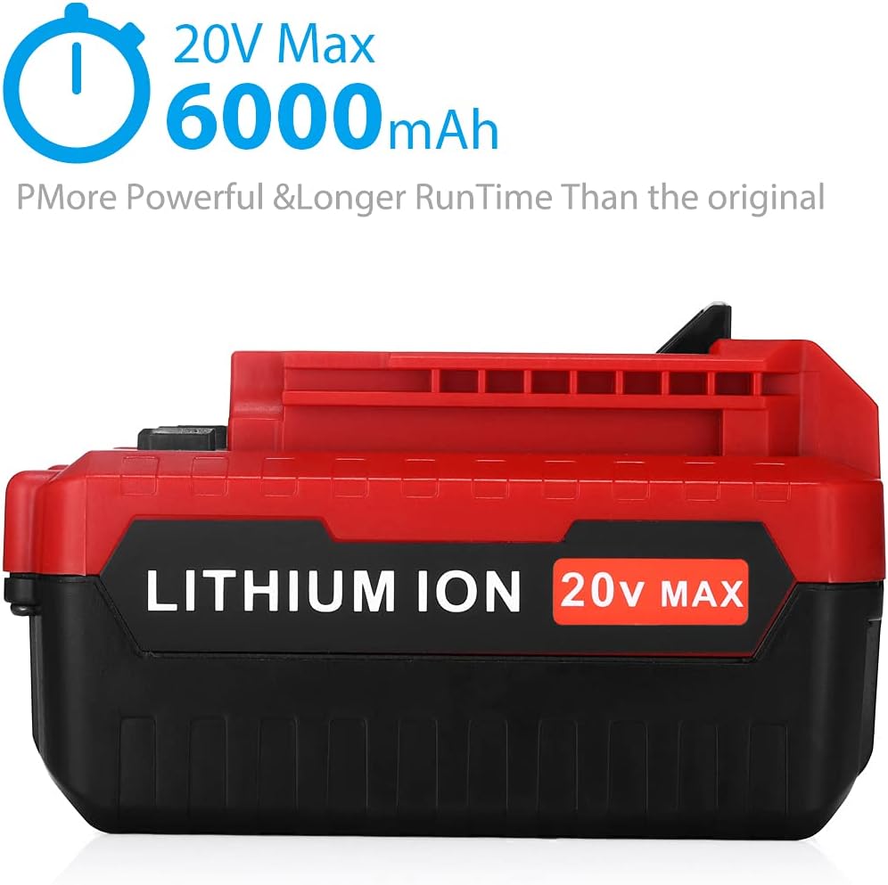 20V MAX 6.0Ah PCC685L Replacement Battery Compatible with Porter Cable 20V Lithium Battery PCC685L PCC680L PCC682L, 2 Pack