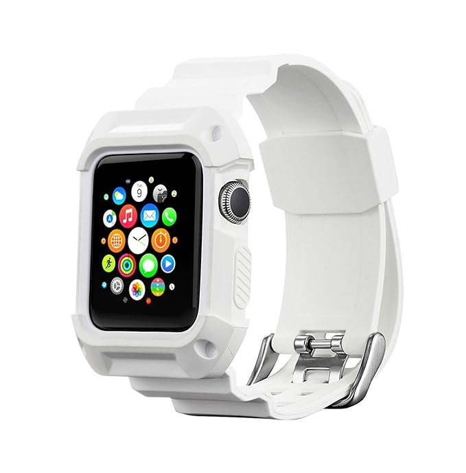 Compatible with Apple Watch Band with Case 38mm, MAIRUI Rugged Protective G  Shock Wristband for Apple Watch Series 3/2/1, iWatch Nike+/Sport/Edition  (White) : Amazon.in: Electronics