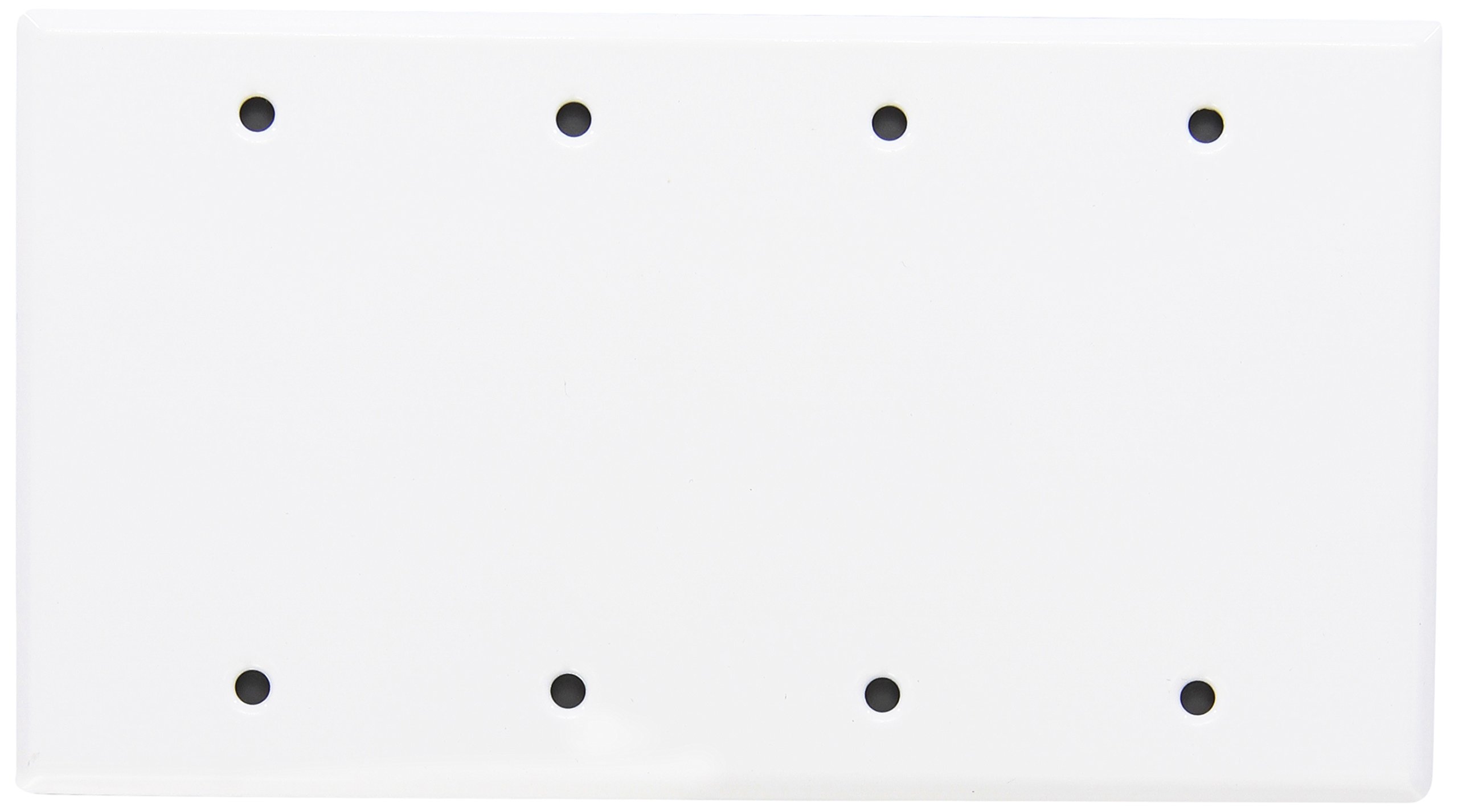 Morris83342 Painted Steel Wall Plate, 4 Gang, White