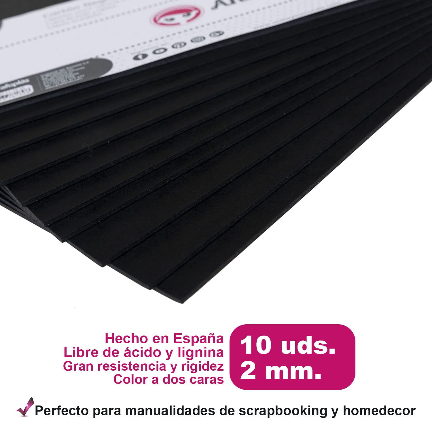 Anita y Su Mundo 70810970 Lot de 25 cartons Blancs Couleur Double Face, épaisseur 1,5 mm, 12 x 12 Pouces, 30,5 x 30,5 cm, Scrapbooking Basique