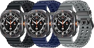 سوار رياضي اوشن سيليكون ناعم مزود بمسامات للتهوية متوافق مع ساعة سامسونج جالاكسي 7 الترا للرجال والنساء من فكرة، مقاس 47 ملم - (2024)