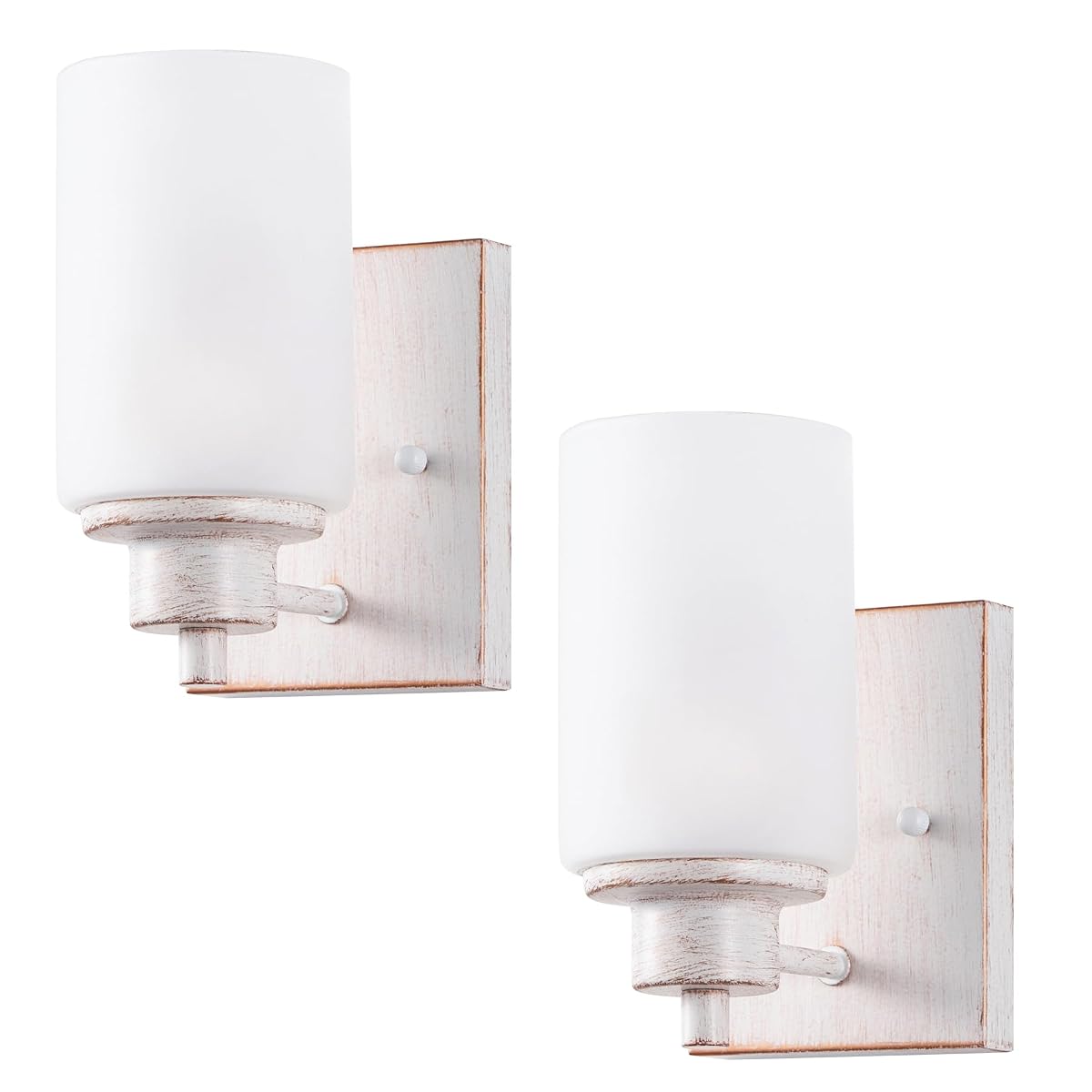 Eidonta Bath Vanity Light Fixture, Modern Wall Sconce, Opal White Glass Shade,