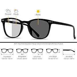 ANDWOOD Photochromic Sunglasses for Women Men UV Protection Blue Light Blocking Glasses Computer Filter Bluelight Blocker Anti Blue Ray