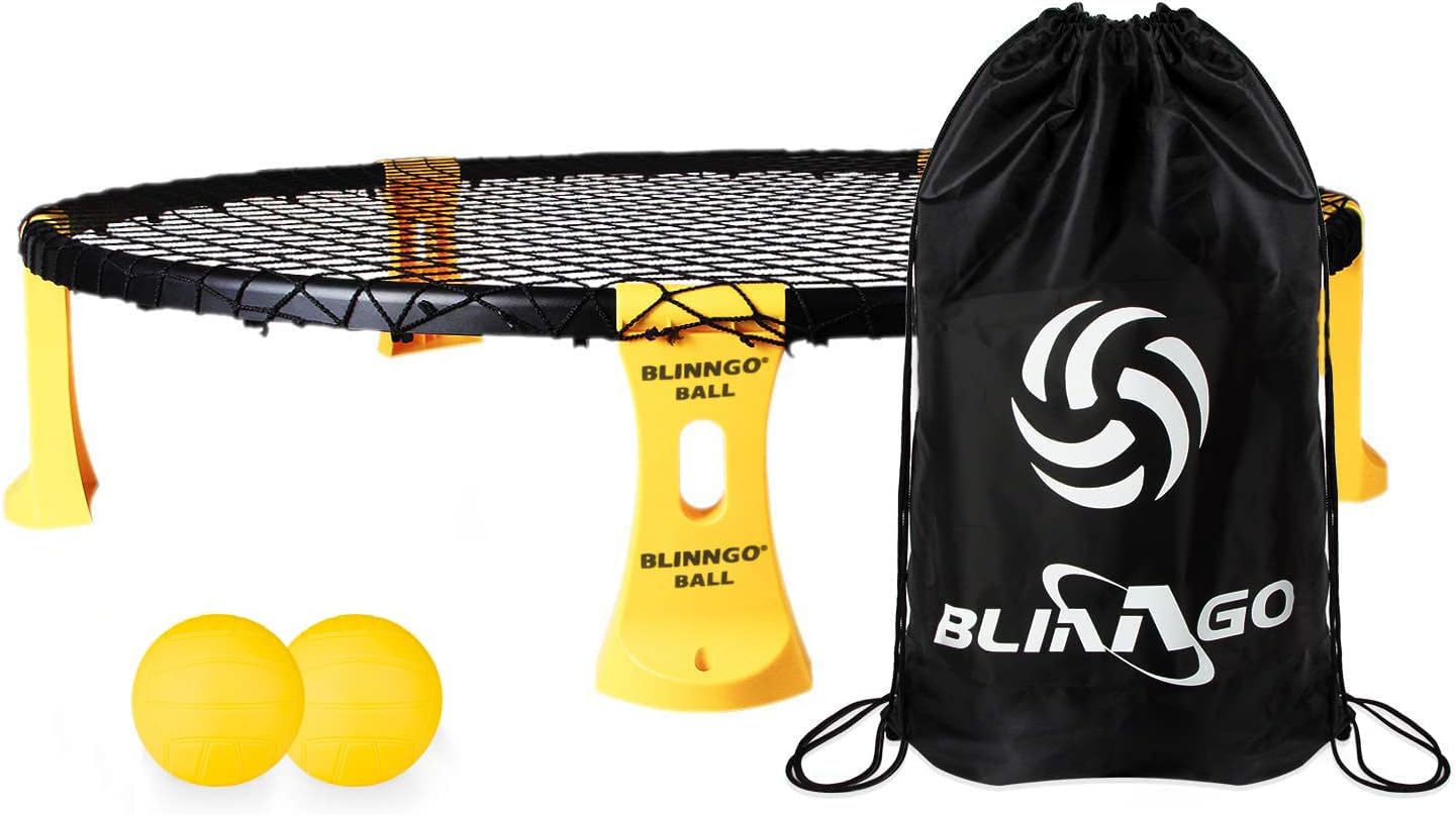 Roundnet Set Includes Balls, Nets, Bag, Ball Pump and Rules - Suitable for Playing on the Beach, Lawn, Yard and Park