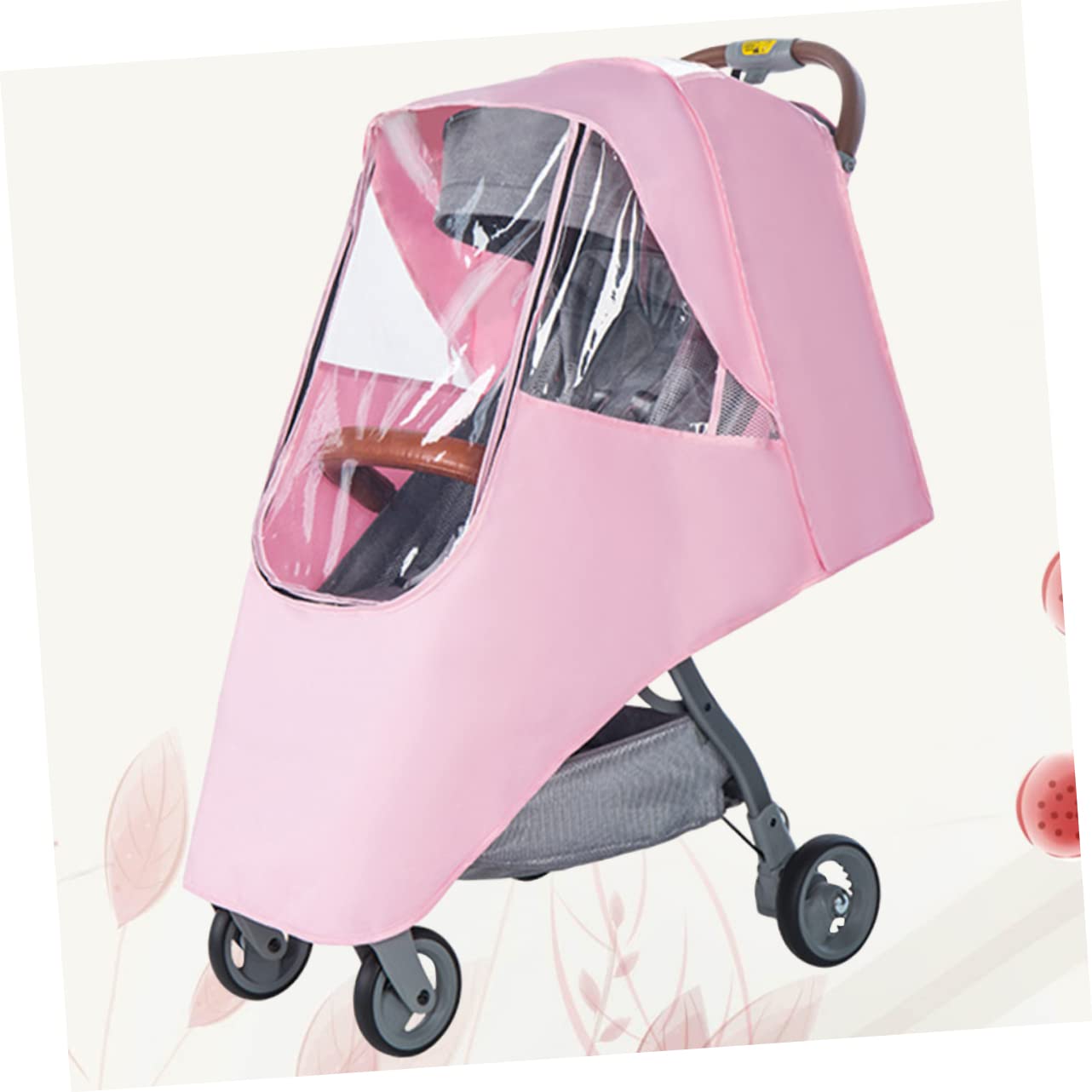 VICASKY Stroller Rain Cover Windproof Stroller for Outdoor Use Fit Convenient Storage Pink Not Included