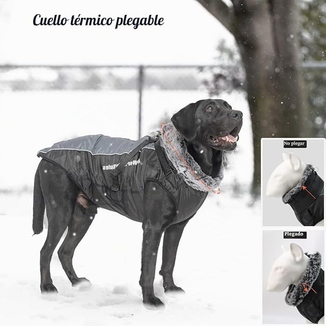 Foto 4 de 6 de Chaqueta de invierno para perros 2 en 1 funciona con arneses prueba de viento chaleco reversible para perro…