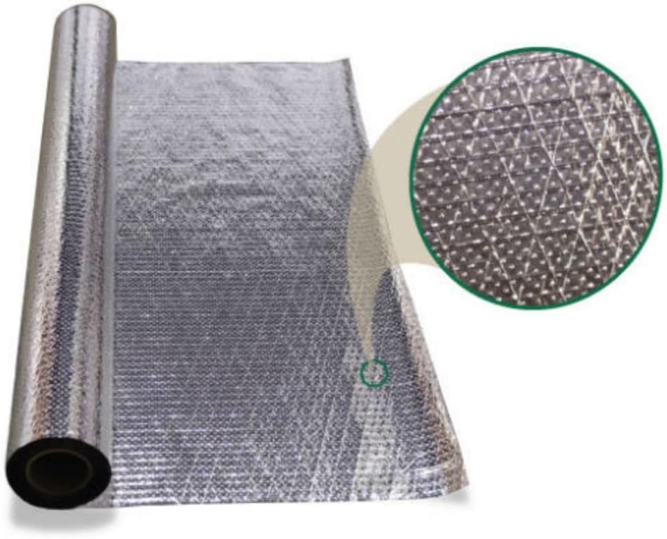 US Energy Products 1000 sqft Radiant Barrier Double Sided Diamond Series Perforated Attic Foil Insulation 48" X 250' Reinforced Scrim .22mm Thickness