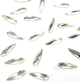 CRYSTAL (001) clear Swarovski 2304 Raindrop Flatbacks No-Hotfix Rhinestones 10 pcs Nail arts