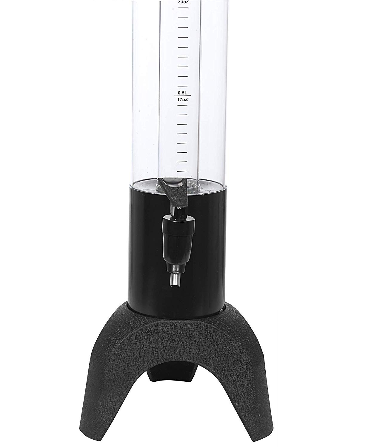 Andrew James Black Beer Tower Beverages Dispenser 3Liter Beer Tower