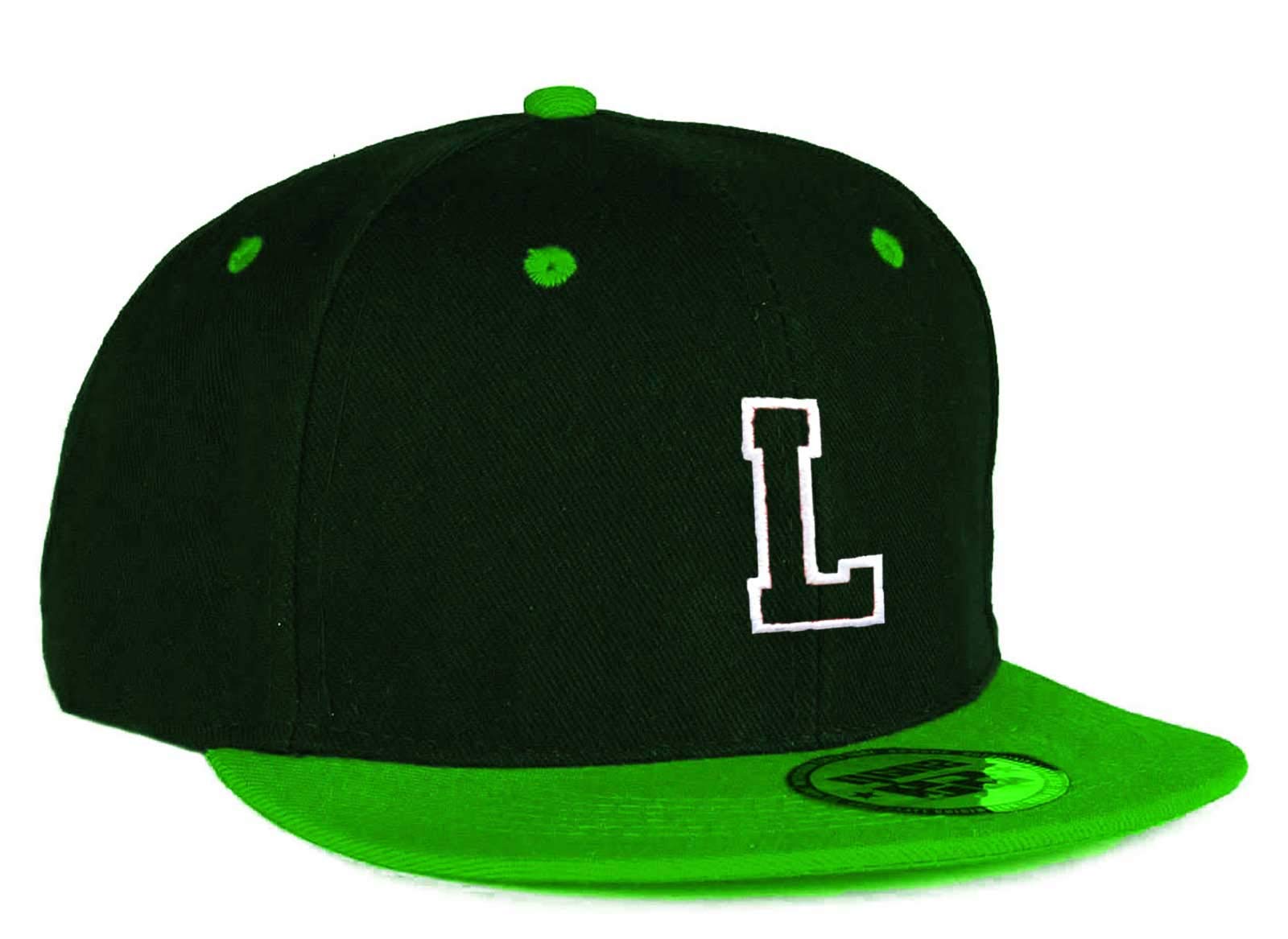 Mfaz Morefaz Ltd Boys L Mfaz Morefaz Td Youth Kids Hat Snapback Green Flat Peak Hat Gir Basebal Cap A-Z Alphabet (L)