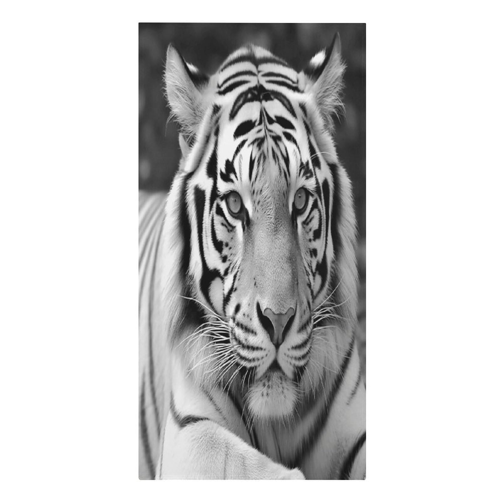 VstaDank Black White Tiger Beach Towel Vacation Essentials Sand Free Soft Quick Dry Swim Towels 61"x30" Modern Extra Large Towels Lightweight Microfiber Beach Towel for Swimming Pool
