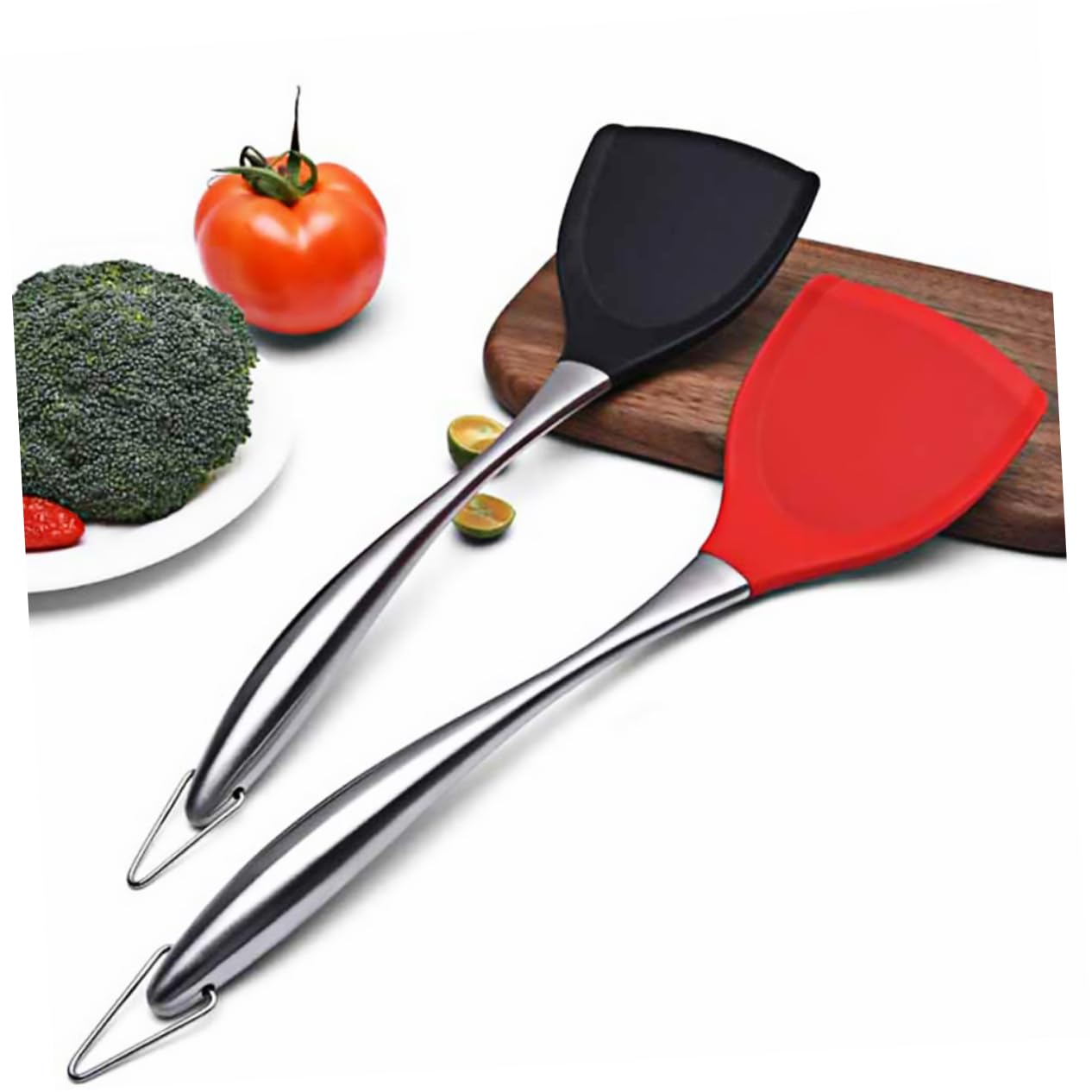 LABRIMP 3stücke Pfannenwender Hitzebeständiges Küchenutensil Mit Edelstahlgriff Wenden Von Eiern Pfannkuchen Und Zufälligen Farben Für Antihaftbeschichtete Pfannen Geeignet