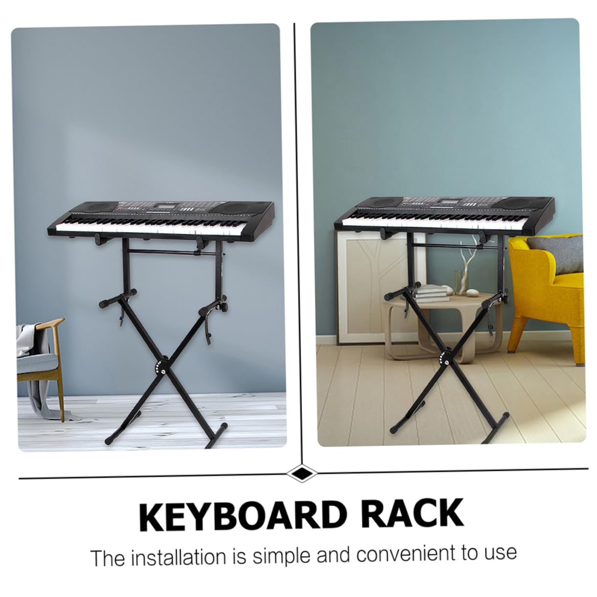 Stabilny I Przenośny Stojak Na Instrumenty Fortepianowe - 2 Zestawy Metalowych Uchwytów Na Klawiaturę Elektroniczną O Ergonomicznej Konstrukcji