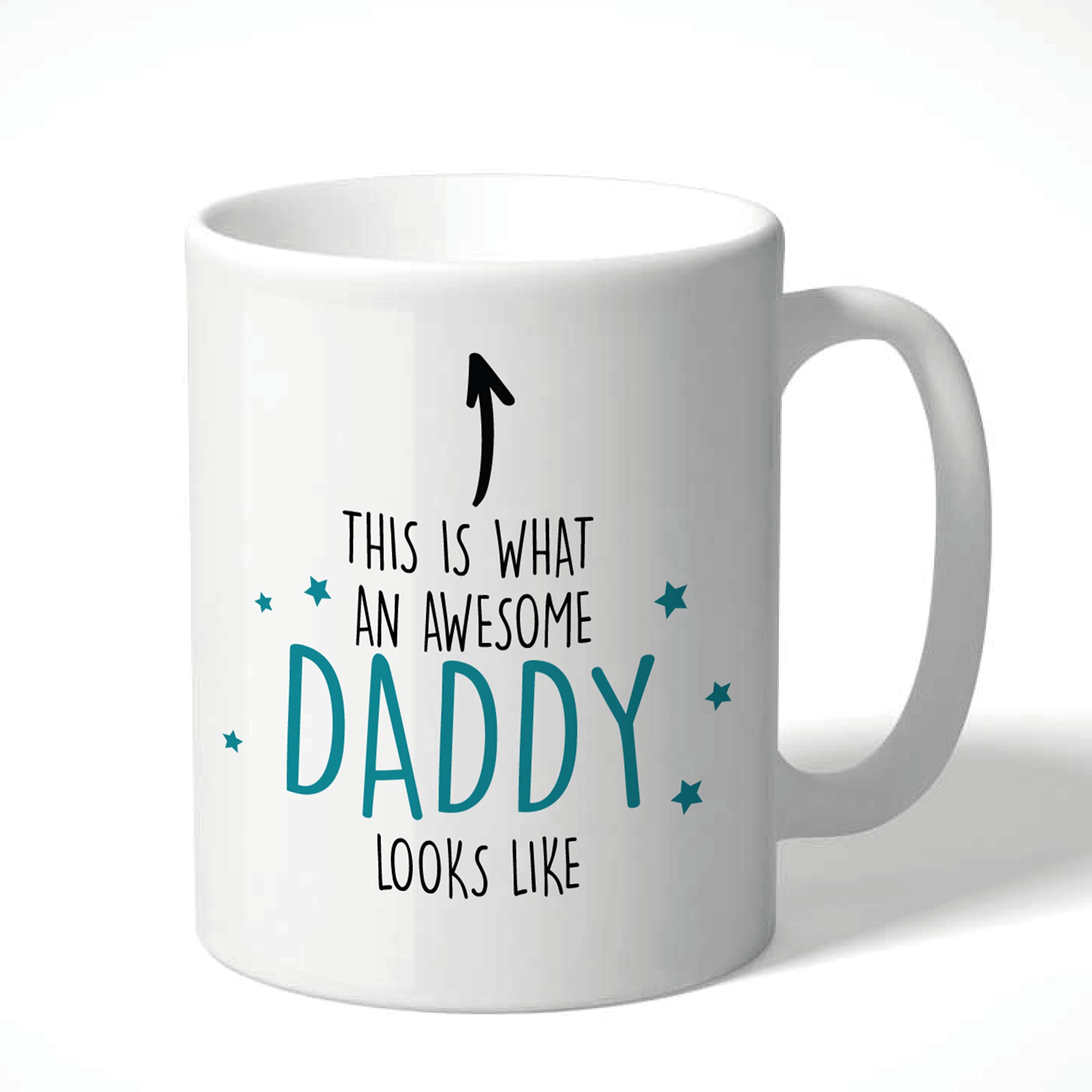 Funny Mug for Dad Fathers Day Awesome Daddy Coffee Cup Awesome Dad Looks Like This CMUG187, White, 110z