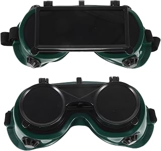 CHILDWEET Flip-up Welding Safety Goggles Anti-scratch Impact-resistant Welding Glasses for Men Dustproof Eye Protection round Square Vents Set of 2 for Gear
