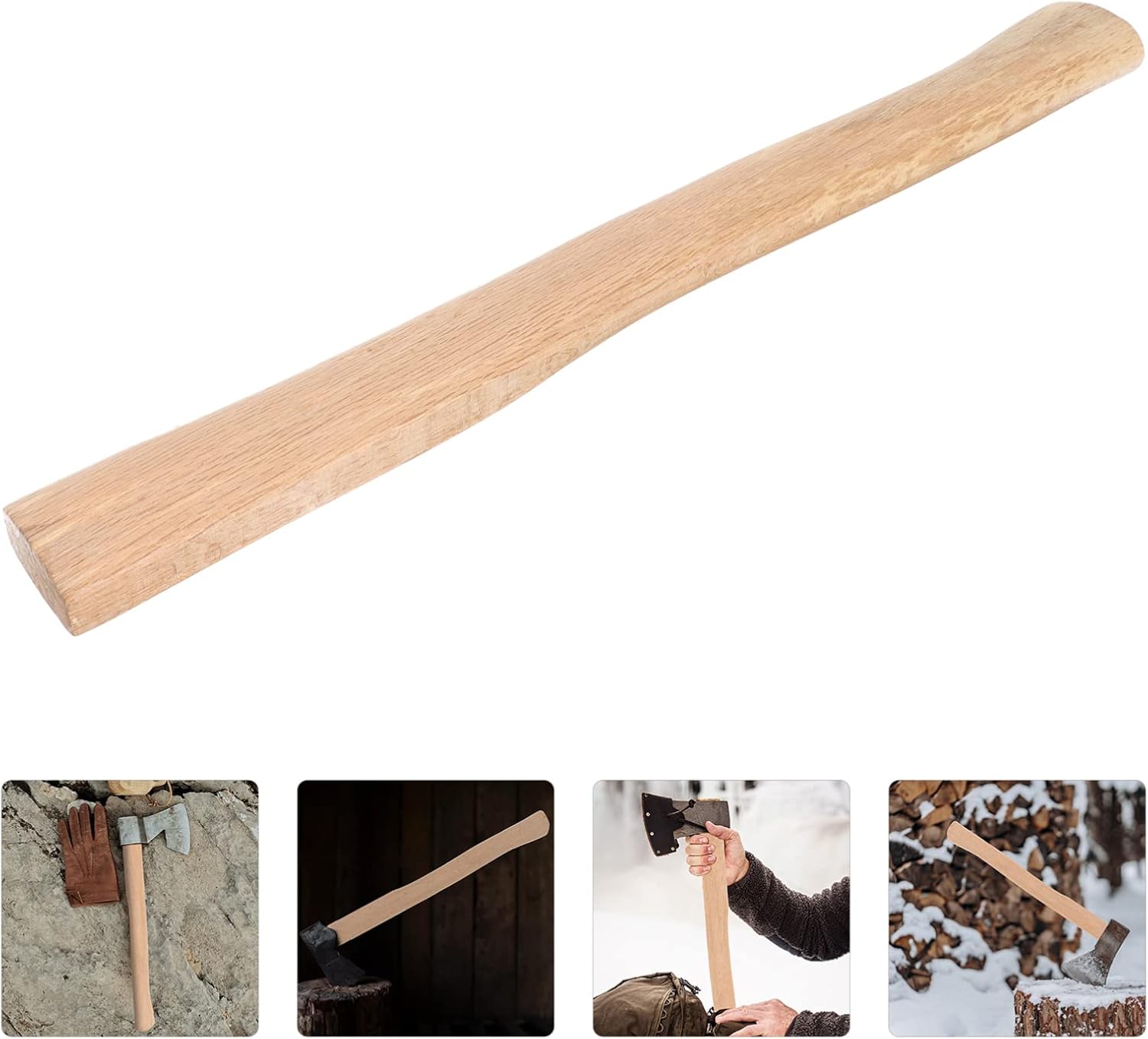 Mobestech Wooden Axe Handle Replacement 19.5 Inch Hatchet Handle Grip for Outdoor Camping Firewood Cutting Durable and Easy Installation
