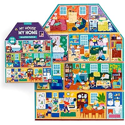 Mudpuppy My House, My Home 100 Piece House-Shaped Puzzle