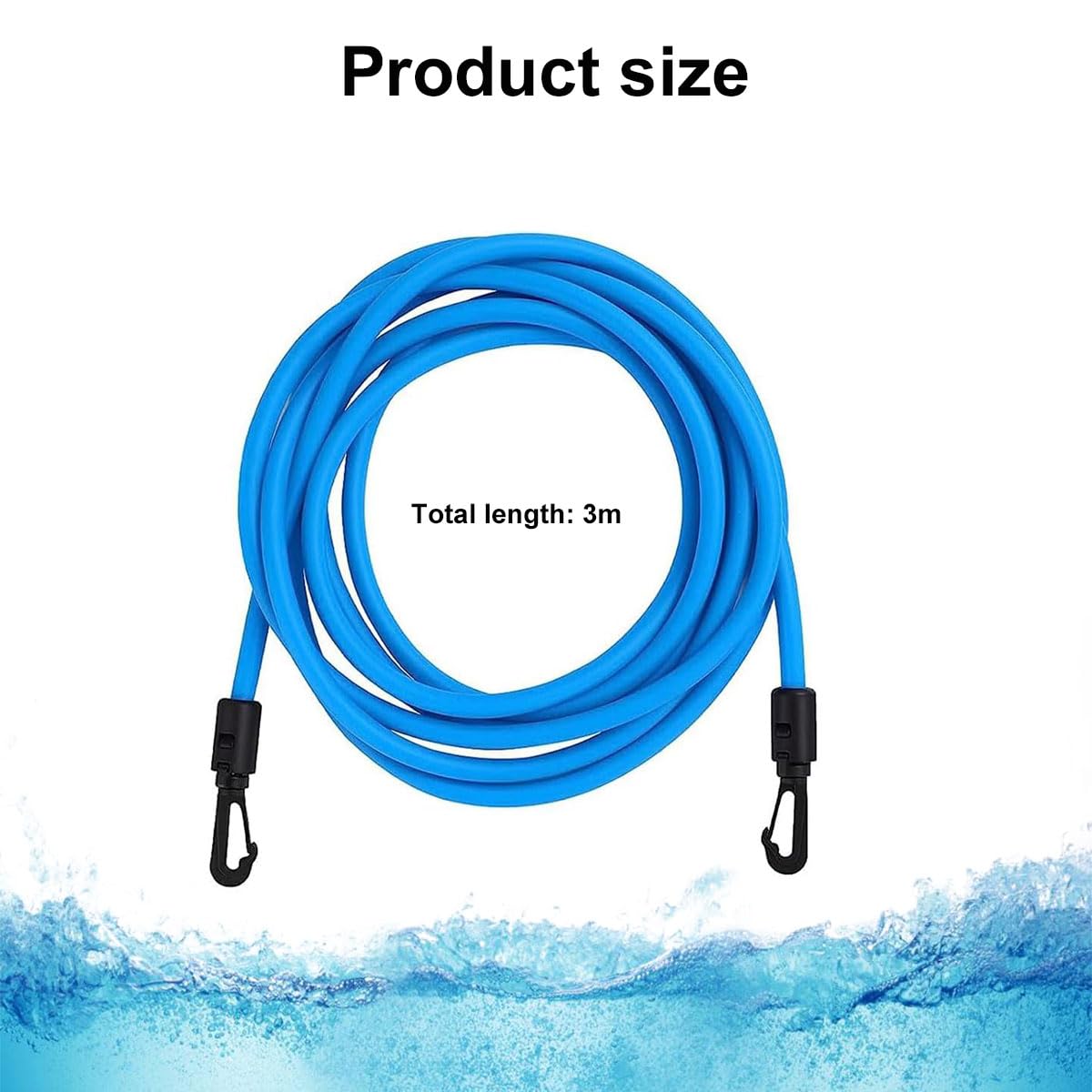Schwimmgurt für Pool,3 Meter Schwimmtrainer Gürtel,Schwimmwiderstand Gürtel,Schwimmhilfe Gurtel,Schwimmgurt Schwimmtrainer,Schwimmgürtel für Pool Erwachsene,für Widerstandstraining,Schwimm,Blau