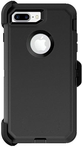 Funda de defensa resistente para iPhone 8 Plus, protector de pantalla integrado y funda de clip para cinturón, a prueba de golpes y caídas de triple