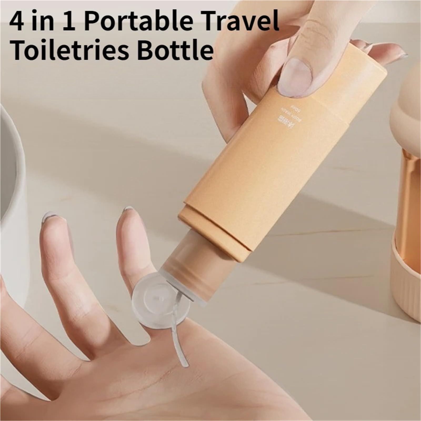 Flaconi da Viaggio Set di bottiglie da viaggio in silicone 4 in 1 2 pezzi | Tubi di compressione ricaricabili a prova di perdite for shampoo(Purple)