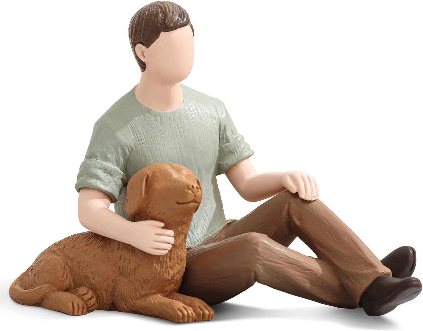 Man with Dog Figurine, Boy and Dog Friendship Remembrance Gifts, A Cherished Tribute to Unconditional Pet Love