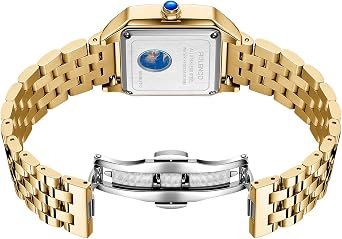 Women's Rectangular Automatic Watch with Diamonds Roman Dial Sapphire Crown and 316L Stainless Steel Strap - for Business and Casual