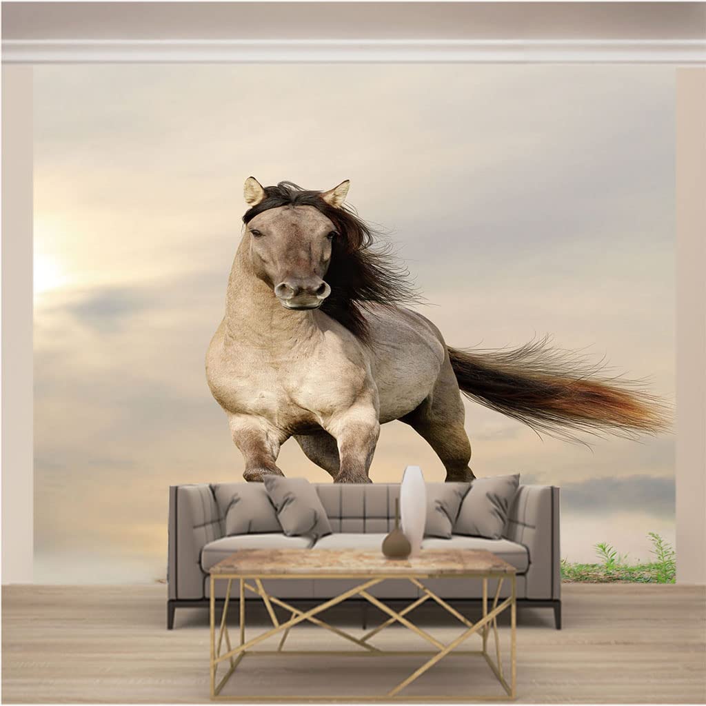 Wallpaper mural 3d moderne cheval grand format pour créer une ambiance nature dans la chambre