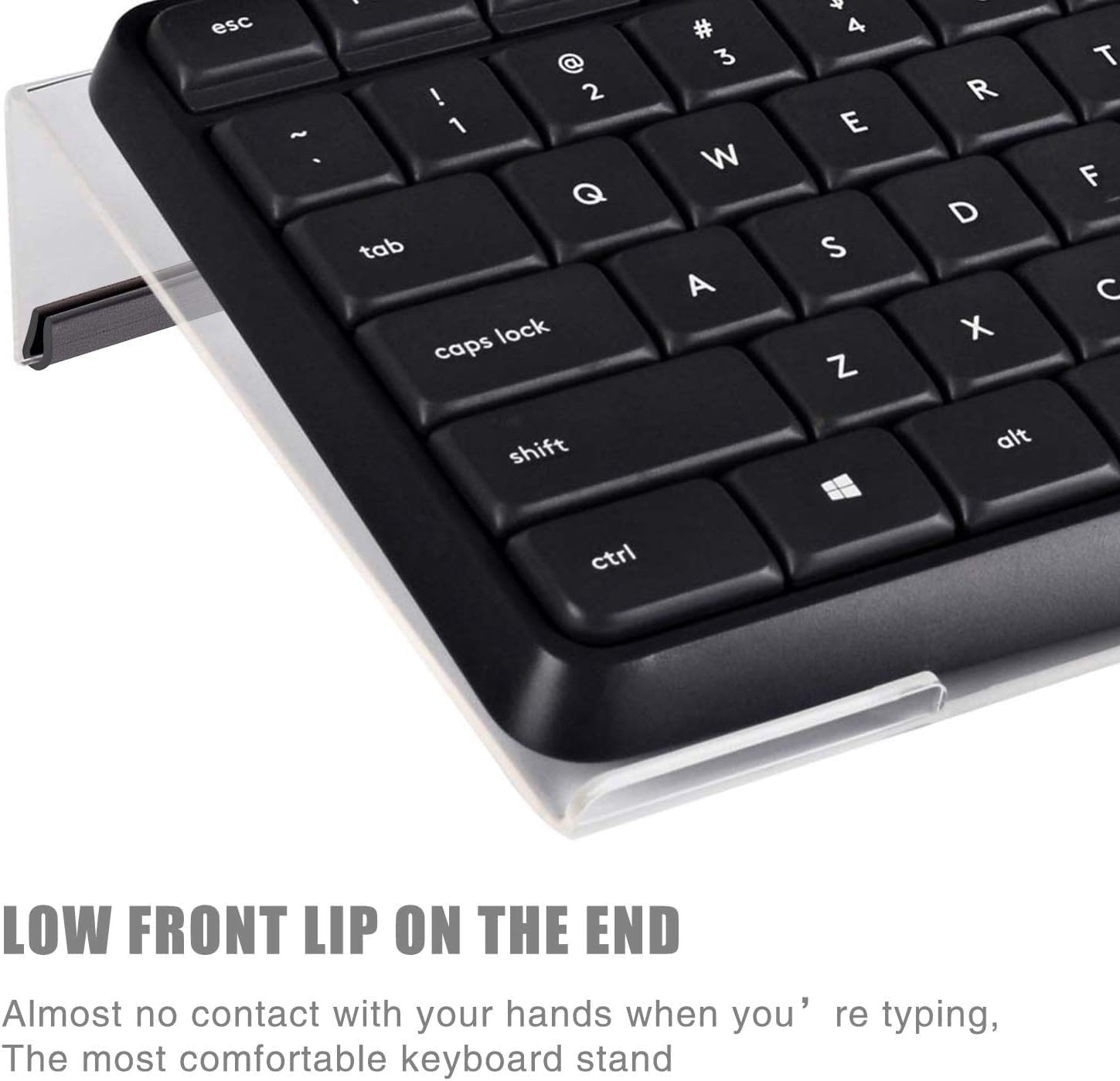 3 Pcs Acrylic Tilting Computer Keyboard Stand with Mouse and Keyboard Wrist Rest Pad for Office, Home and School Ergonomically Designed for Easy Typing.