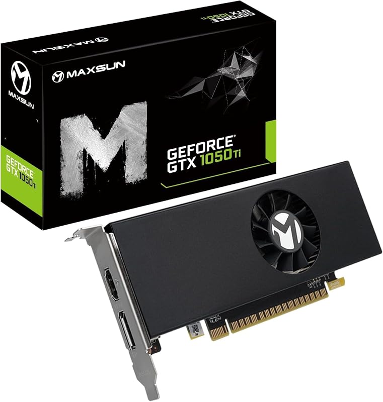maxsun GEFORCE GTX 1050 Ti 4GB GDDR5 128 Bit Video Gaming Graphics Card for Gaming PC Mini Small Form Factor SSF Slim Low Profile Design GPU, DisplayPort, HDMI (Low Profile)
