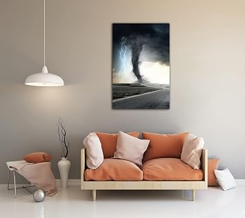 QUNYAAE Abstract Art Tornado And Lightning Poster Nature Landscape Poster Decorative Painting Canvas Wall Art Living Room Posters Bedroom Painting 24x36inch(60x90cm)-Unframed