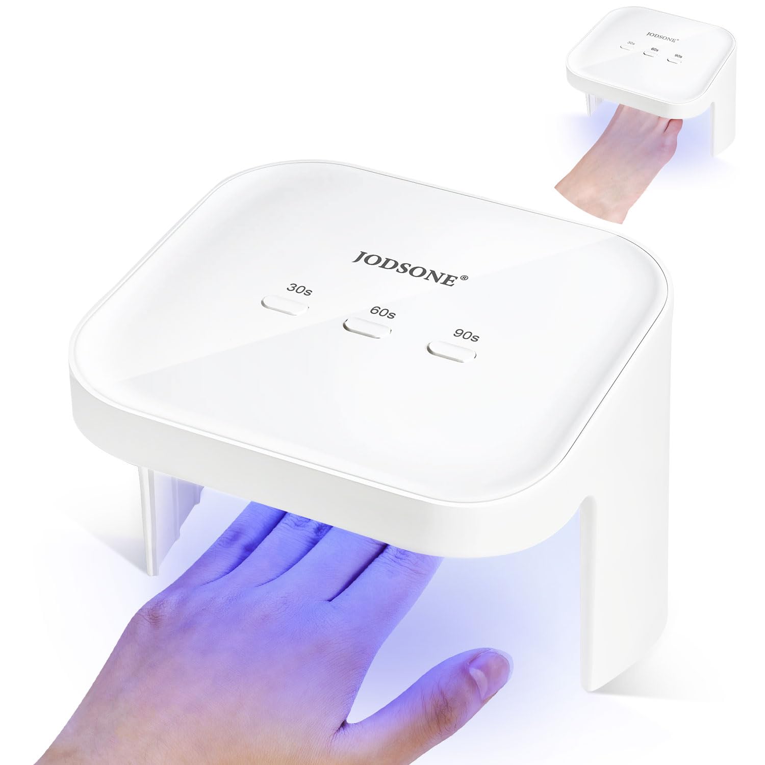 JODSONE Lampada professionale per nail art UV LED, ampio spazio, sensore automatico, 3 modalità di temporizzazione per nail art fai da te a casa, bianca