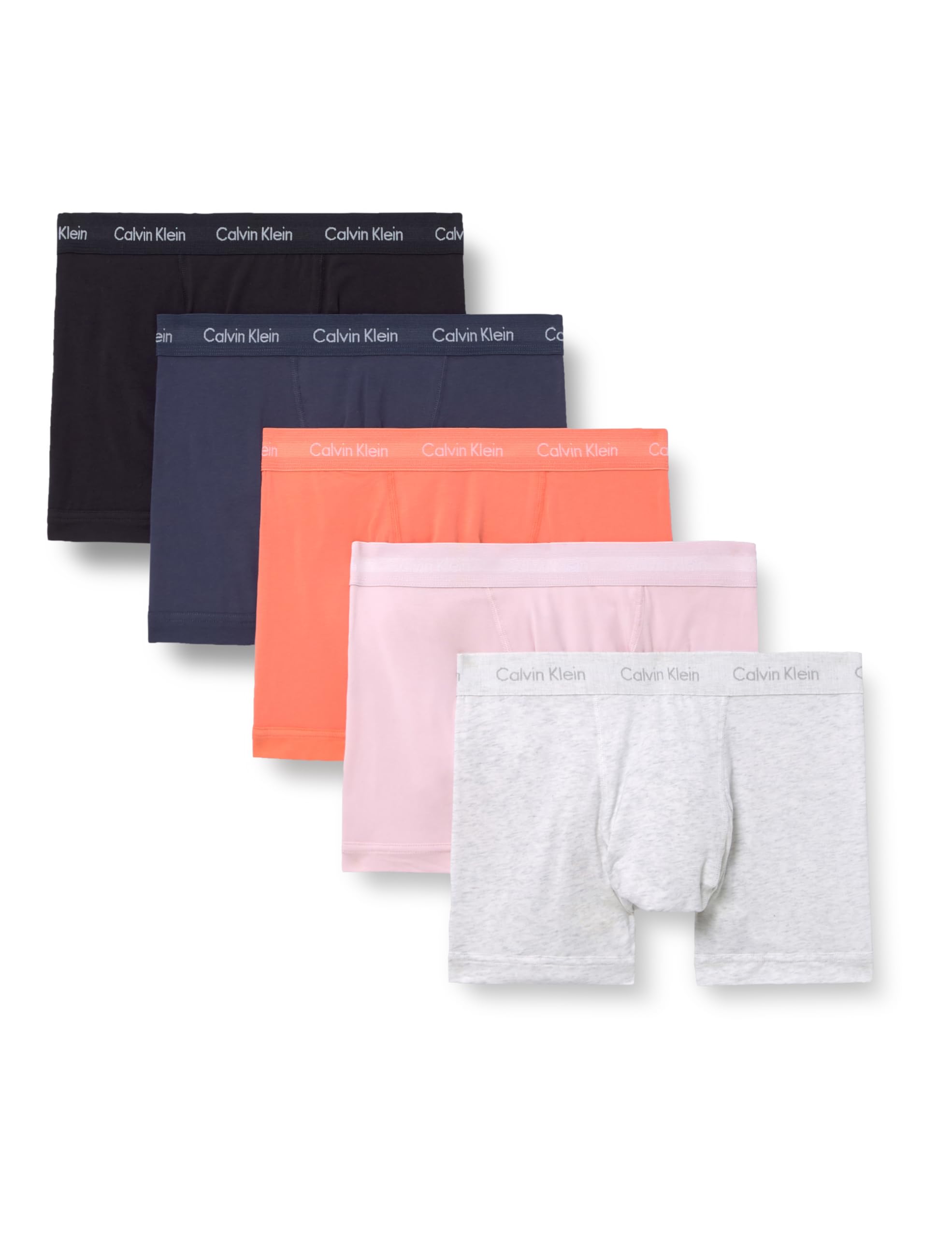 Calvin Klein Men's TRUNK 5PK 000NB2877A Trunk, Multi (BLACK/SNOW HEATHER/CORAL POP/INK/PO), S