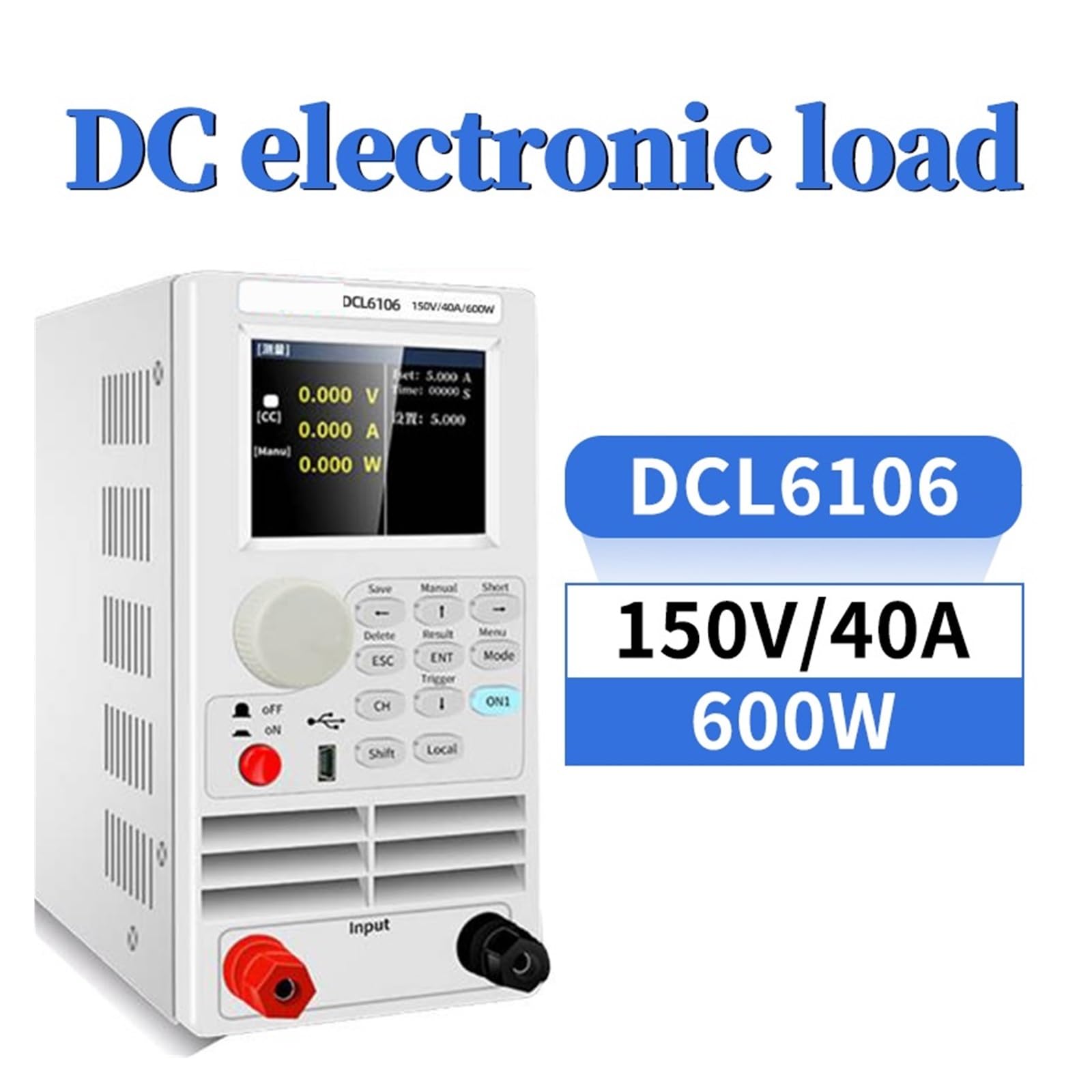 EDEDE Tester Batteria Tester di carico elettronico DC 200W / 600W Tester di capacità della Batteria Tester di invecchiamento del Test di Potenza(DCL6106)