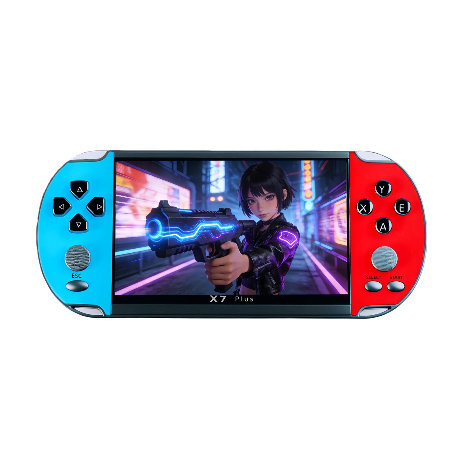 Console di gioco portatile LCD da 5,5" YHFITN, con giochi integrati, supporto per più emulatori, multimediale ricaricabile e connessione TV, giocattoli da viaggio, regali di compleanno