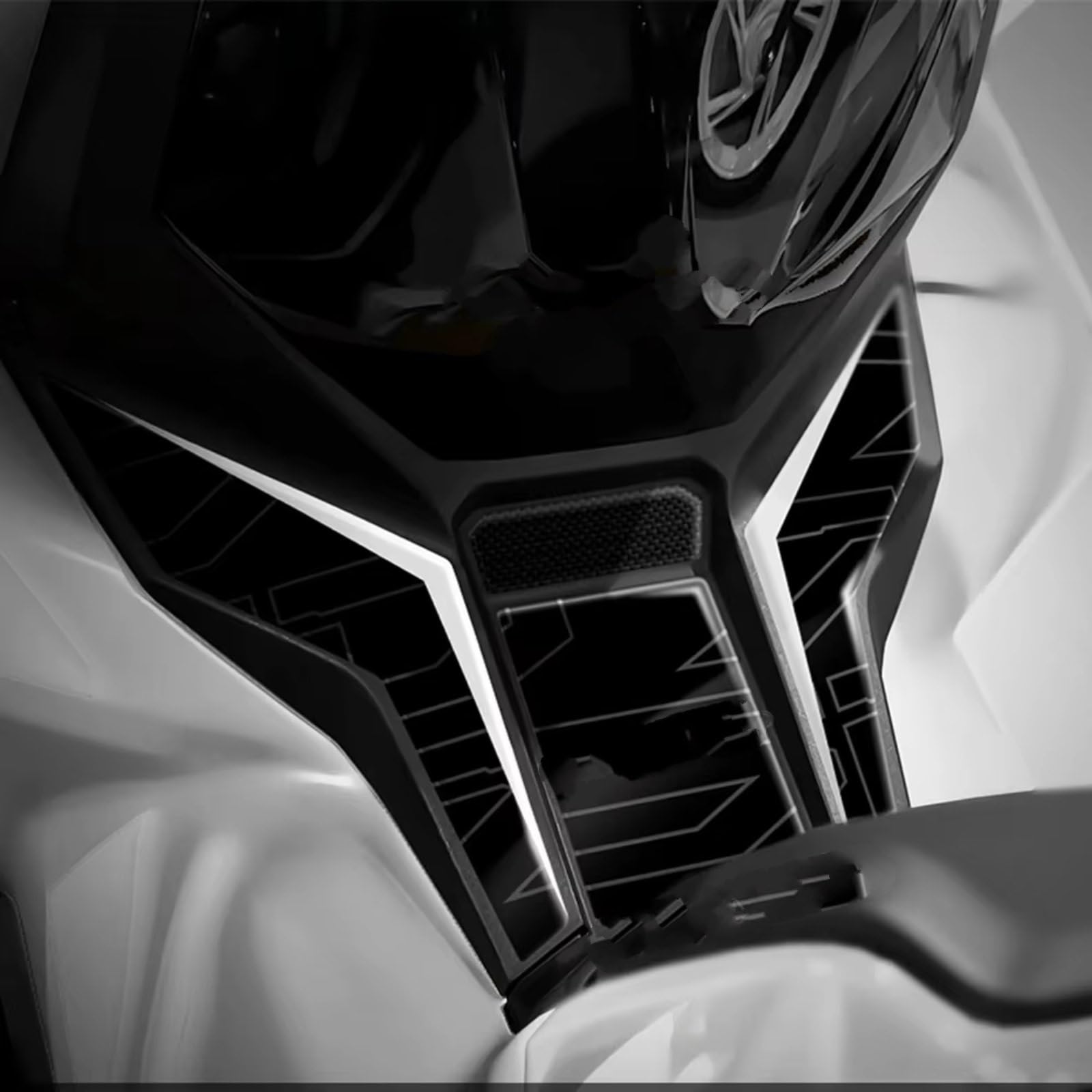 Compatibile Con XAdV750 2025 Carbon Look 3D Gel Moto Rilievo Del Serbatoio Del Gas Adesivo Protettivo Antiscivolo Accessori Di Ricambio Antiscivolo Serbatoio(Glorious white)